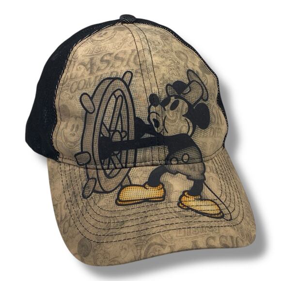 Disney Parks Steamboat Willie Mickey Mouse Baseball Hat Adult OSFM Adjustable - Picture 1 of 6